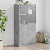 vidaXL Visoka omara z vrati betonsko siva 68x37x142 cm inženirski les Cene