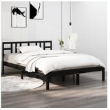  Za krevet od masivne borovine crni 200 x 200 cm | shoptok.hr