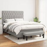 The Living Store Box spring posteljni z vzmetnico svetlo siv 140x190 cm blago - Box Spring Postelja, (21516652) Cene