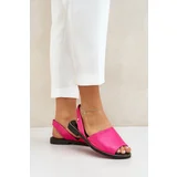 Zazoo Leather Slip-On Sandals Fuchsia 40327