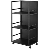 Črn kovinski regal na koleščkih 42x84,5x32 cm Tower –
