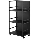 YAMAZAKI Crni metalni regal na kotačima 42x84,5x32 cm Tower – Cijene