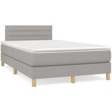  Box spring postelja z vzmetnico svetlo siva 120x200 cm blago, (20726987) | Shoptok.si