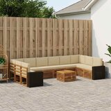  Set vanjskih sofa s jastukom 11 pcs Prirodna i bež Poliester | shoptok.hr
