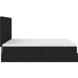  Otomanski krevet s madracem crni 160x200cm od tkanine | shoptok.hr