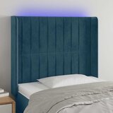  LED uzglavlje tamnoplavo 93x16x118/128 cm baršunasto | shoptok.hr