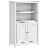 Maison Chic Kopalniška omarica - Kopalniški kabinet BERG bela 69,5x34x110 cm trdna borovina, (21794984) Cene
