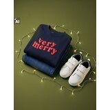 Sinsay Crewneck dukserica s natpisom Very Merry Slike