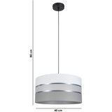  Luster na sajli CORAL 1xE27/60W/230V preč. 40 cm bela/siva | Eponuda.com