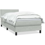 vidaXL Box spring postelja z vzmetnico svetlo siv 90x220 cm žamet | Shoptok.si