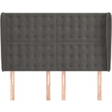  Vzglavje z ušesi temno sivo 147x23x118/128 cm žamet, (20792845) | Shoptok.si
