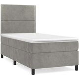 Box spring krevet s madracem svjetlosivi 90x190 cm baršunasti | shoptok.hr