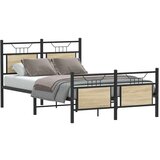 vidaXL Posteljni okvir brez vzmetnice hrast 120x190 cm inženirski les | Shoptok.si