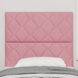 LED vzglavje z LED lučmi Geometrični Roza 100 cm Žamet, (5000043996) | Shoptok.si