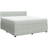 vidaXL Box spring postelja z vzmetnico svetlo siva 180x200 cm žamet, (21305465) | Shoptok.si