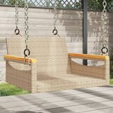 vidaXL Gugalna klop bež 63x62x40 cm poli ratan Cene
