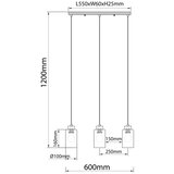 Globo 15977-3H - Luster na sajli ROWENA 3xE27/60W/230V bež/bela | Eponuda.com