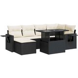 Maison Chic Seti vrtnega pohištva - Vrtna garnitura - Vrtni pohištvo set 7-delna z blazinami črn poli ratan, (21803623) | Shoptok.si