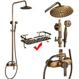 MYQualife Antični medeninasti tuš pipa set, vroče in hladne pipe, eleganten brušen zaključek, Tape E z policami, (5000159217) | Shoptok.si