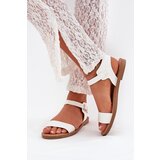 Boto Women's sandals on flat heel eco leather white Kivara | Shoptok.si