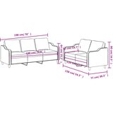  2-dijelni set sofa s jastucima svjetlosivi od tkanine | shoptok.hr