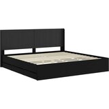  Krevetna konstrukcija s pohranom i uzglavljem Crna 200 x 200 cm | shoptok.hr
