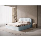 Micadoni Svijetlo sivi tapecirani bračni krevet s prostorom za odlaganje/bez uzglavlja s podnicom 160x200 cm Susan – | shoptok.hr