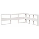 Maison Chic Knjižnica Vzglavna omarica - Nočna omarica - Posteljna omarica L-oblike bela 140 cm trdna borovina, (21710296) | Shoptok.si