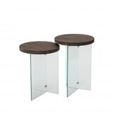 Hanah home set stolova serenity 2 transparent walnut | ePonuda.com