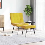 vidaXL Relaksacijski stol s stolčkom Rumeni žamet | Shoptok.si