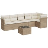 Maison Chic Seti vrtnega pohištva - Vrtna garnitura - Vrtni pohištvo set 7-delna z blazinami bež poli ratan, (21805988) | Shoptok.si