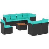  Vrtna sedežna garnitura 9-delna z blazinami črn poli ratan, (21094116) | Shoptok.si