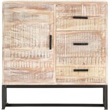  Komoda bijela 73 x 30 x 75 cm od masivnog bagremovog drva | shoptok.hr