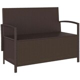 vidaXL vrtna klop za shranjevanje z blazino brown poly rattan | Shoptok.si