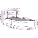 vidaXL Posteljni okvir brez vzmetnice voščeno rjav 100x200 cm borovina | Shoptok.si