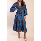 Fenzy Maxi Obleka S Potiskom, Modra | Shoptok.si
