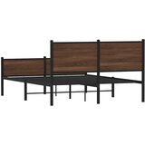  Metalni okvir kreveta bez madraca smeđa boja hrasta 140x200 cm | shoptok.hr