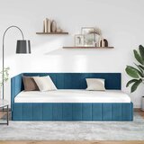  Kutni okvir kreveta s uzglavljem Plava 90 x 190 cm Baršun | shoptok.hr