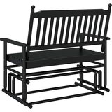 vidaXL Klupa za ljuljanje crna 118 x 70 x 104,5 cm masivno drvo topola | shoptok.hr
