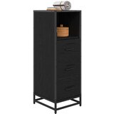 vidaXL Kopalniška omarica s predalom Črni hrast 35 x 37.5 x 100 cm | Shoptok.si