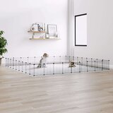  Ograda za hišne ljubljenčke s 36 paneli črna 35x35 cm jeklo, (20802334) | Shoptok.si