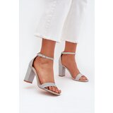 Boto Shiny Women's Heeled Sandals Silver Kavina | ePonuda.com