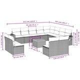  13-dijelni set vrtnih sofa s jastucima poliratan crni | shoptok.hr