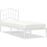  The Living Store Kovinski posteljni okvir z vzglavjem bel 90x200 cm - Posteljni Okvir, (21453905) | Shoptok.si