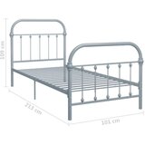  Za krevet sivi metalni 90 x 200 cm | shoptok.hr