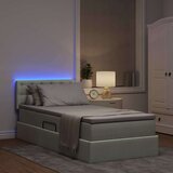  LED krevet za pohranu s madracem Svjetlosiva 90 x 190 cm Baršun | shoptok.hr