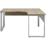 Voleo kotna pisalna miza leseni material bela, barve hrasta | Shoptok.si