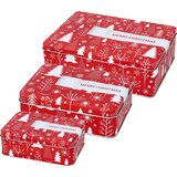 Birkmann 3-delni set pločevinastih škatel za piškote "Christmas Gift Wrap" - 1 set | Shoptok.si