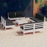  9-dijelna vrtna garnitura od borovine s antracit jastucima | shoptok.hr