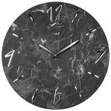 Lowell Stenska ura marmor 50 cm, 11459, okrogla, črna, les